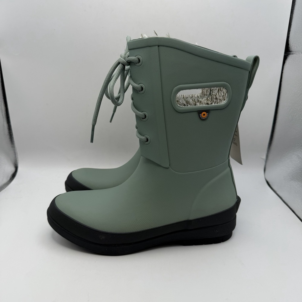 Bogs Amanda II Lace 537823 Rain Boots Women's Sz 6 Jade Waterproof Comfort